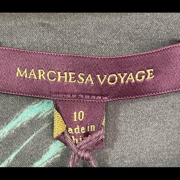 Marchesa Voyage Feather Print Dress Style 31P4713P - Picture 11 of 13